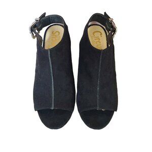 Circus by Sam Edelman BLACK SUEDE HEELED SANDALS SIZE 6